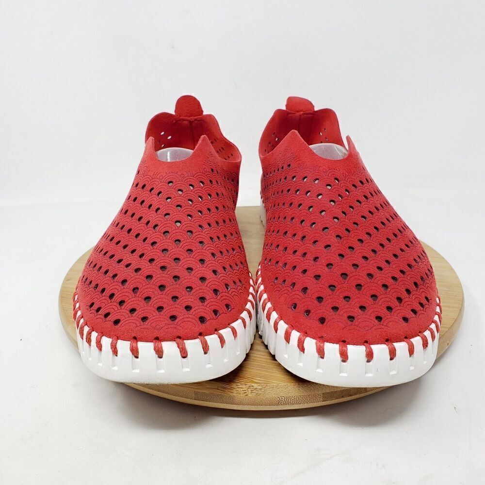 Ilse Jacobsen Tulip 139 Shoes Womens 41‎ Red Slip On Loafer Sneaker - Picture 3 of 11